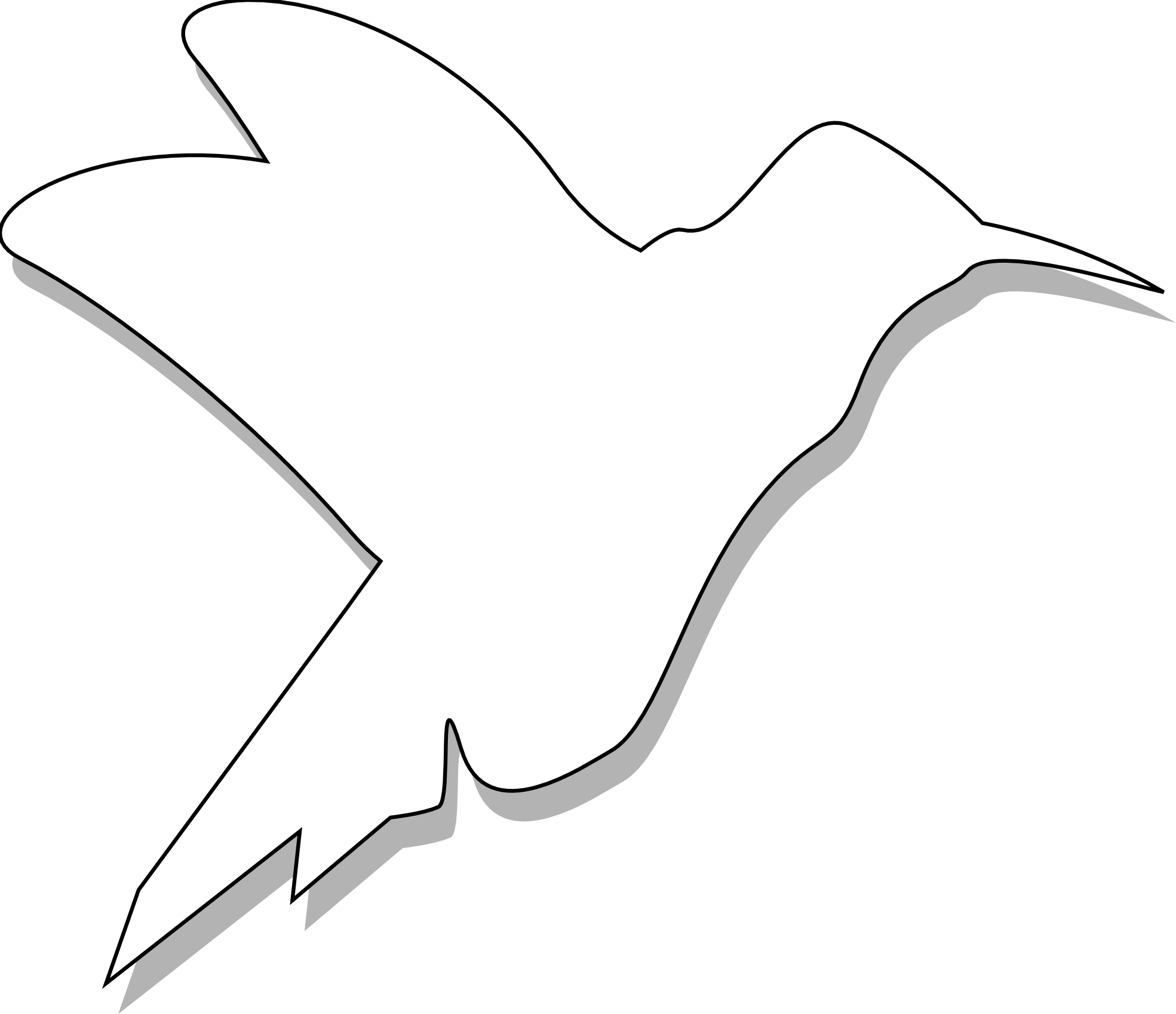 Descending - Dove - Clipart - Black Dove Bird No Background Clipart (1969x1698)