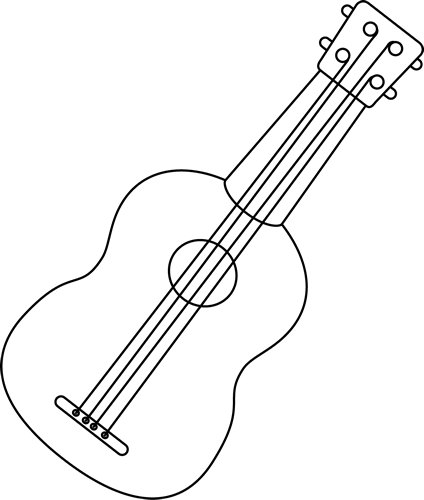 Clipart Ukulele Free - Simple Ukulele Clip Art (424x500)