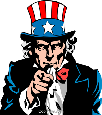 Uncle Sam Royalty Free Vector Clip Art Illustration - Uncle Sam Clip Art (426x480)