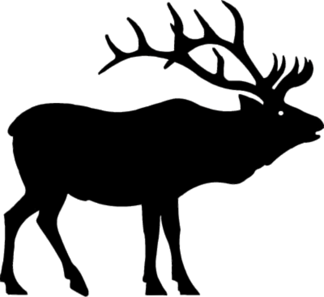 White Tailed Deer Clipart Elk - Elk Silhouette Clip Art (1086x994)
