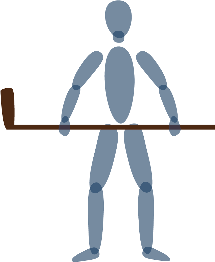 Hold Your Stick In Both Hands Parallel To Your Body - Illustration (1201x1200)