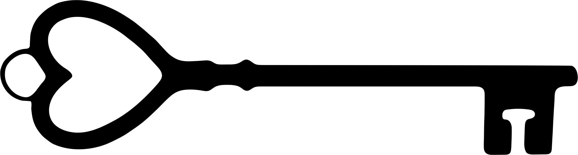 Lock Clipart Silhouette - Key Silhouette (2784x750)