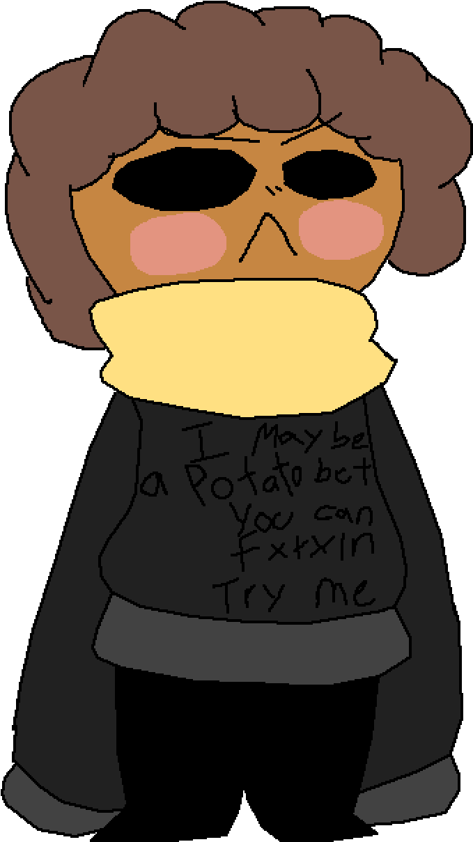 Im A Potato But You Can Come At Me - Cartoon (1134x1400)