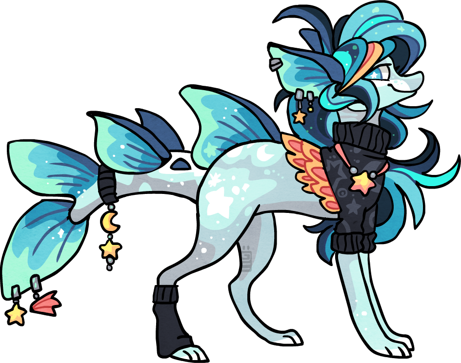 Cosmic Fishy By Griffsnuff On Deviantart - Desenhos De Animais Miticos (945x745)