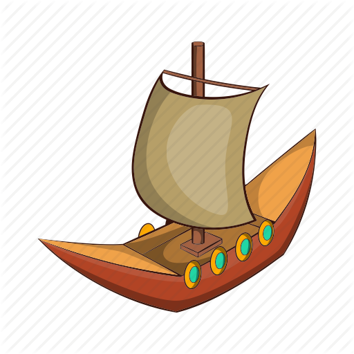 Ancient, Boat, Cartoon, Dragon, Sail, Ship, Viking - Icon Boat Cartoon (512x512)
