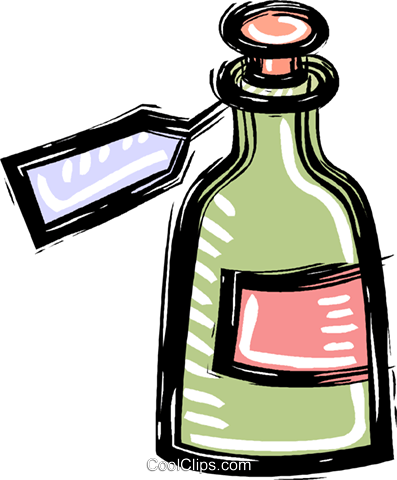 Bottle Royalty Free Vector Clip Art Illustration - Glass Bottle (397x480)