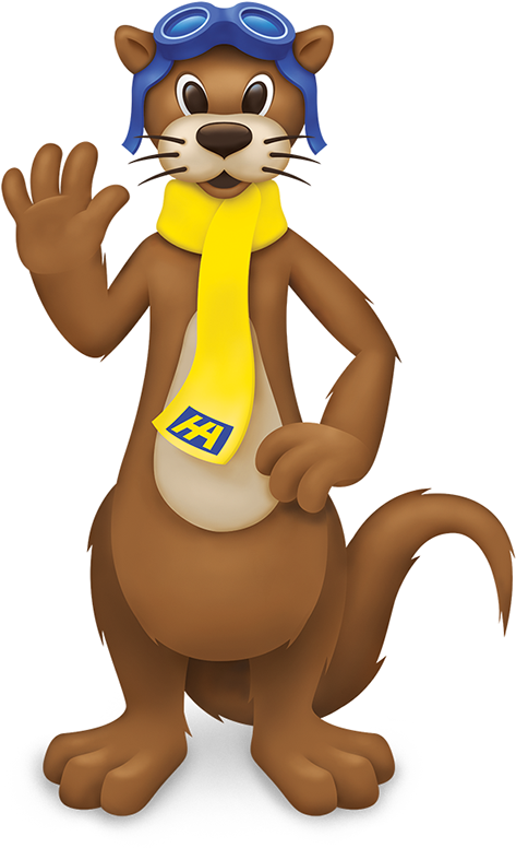 Harbour Air's Mascot Turbo The Otter - Cartoon (600x880)