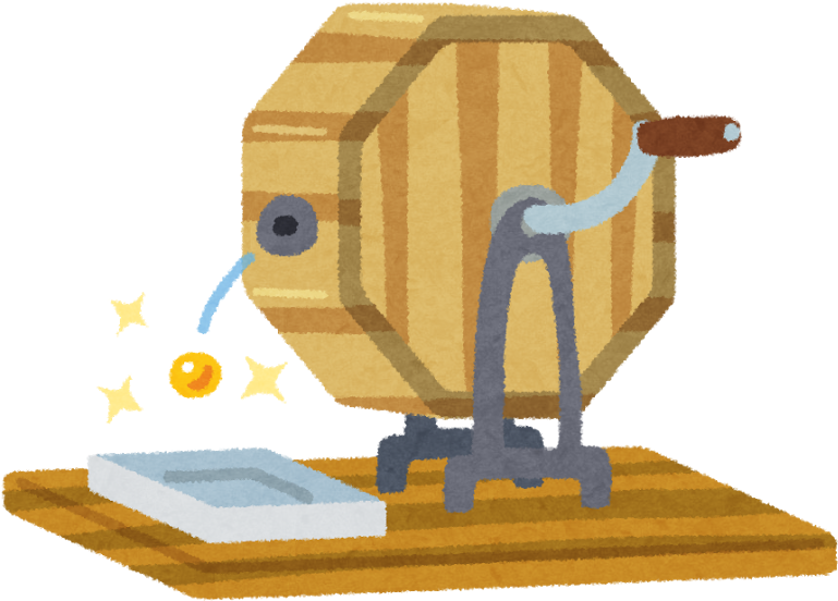 ガラガラ 抽選 イラスト (800x669)