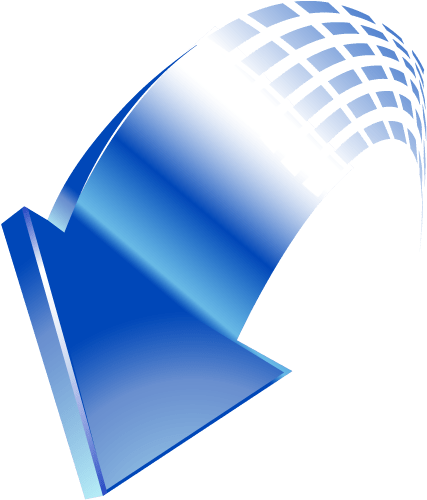 Man16 Arrow Blue - 3d Curved Arrow Png (500x500)