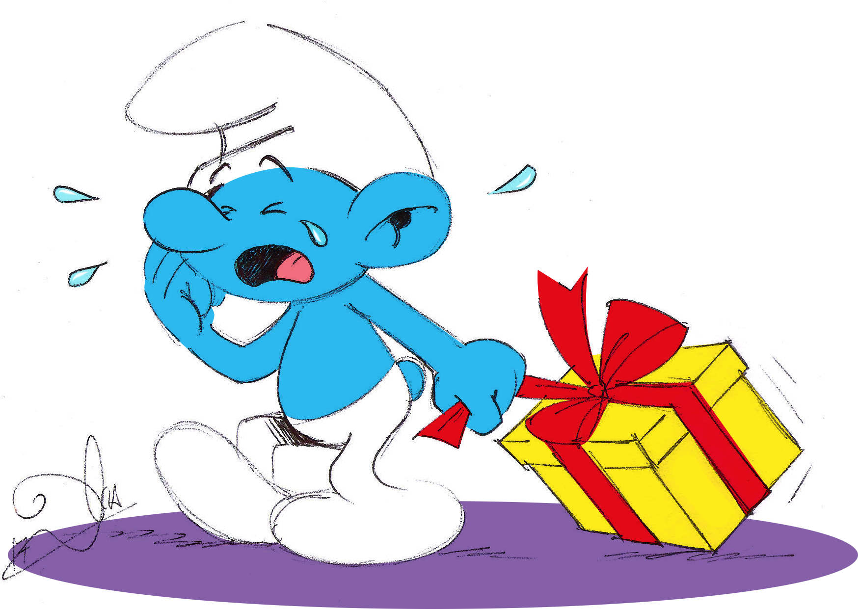 Masked Pie Smurfer, Jokey's Funny Bone And Smurf A - Rip Marcospower1996 (1847x1332)