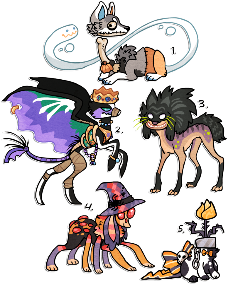 Halloween Designs Up For Auction By Griffsnuff - Fantasy Animal Ocs (802x997)
