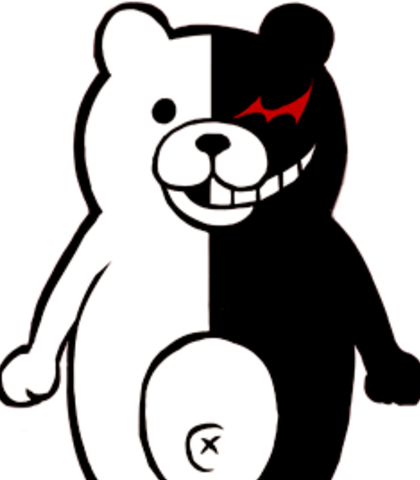Male - Danganronpa Dangan-ronpa Mono Kuma Black & White (420x480)