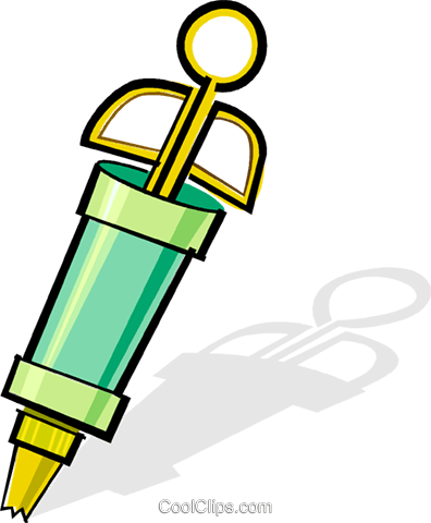 Cake Decorating Tool Royalty Free Vector Clip Art Illustration - Syringe Clip Art (396x480)
