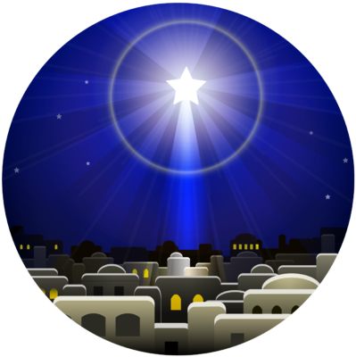 Cartoon Spaceships Clipart Religious Christmas Clipart - O Little Town Of Bethlehem (399x400)