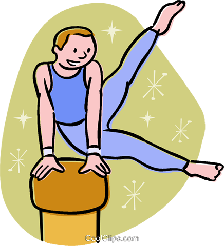 Gymnast Performing On The Pommel Horse Royalty Free - Postage Stamp (436x480)