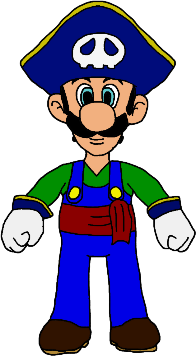 Pirate By Katlime - Mario Party 2 Luigi Pirate (643x1177)