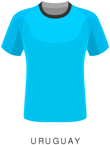 Uruguay World Cup Football Shirt Cartoon Transparent - Turquoise Blue T Shirt (512x512)
