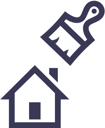 Icon Of A Roller And A Paint Brush To Represent Painting - Windows 10 Home Icon (454x522)