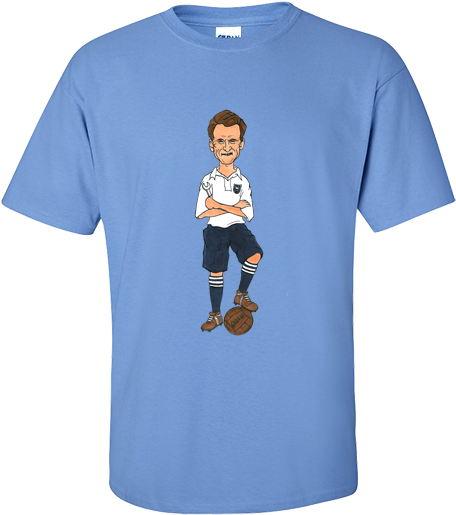 Tom Finney Cartoon - Gildan G200 Stone Blue (500x625)