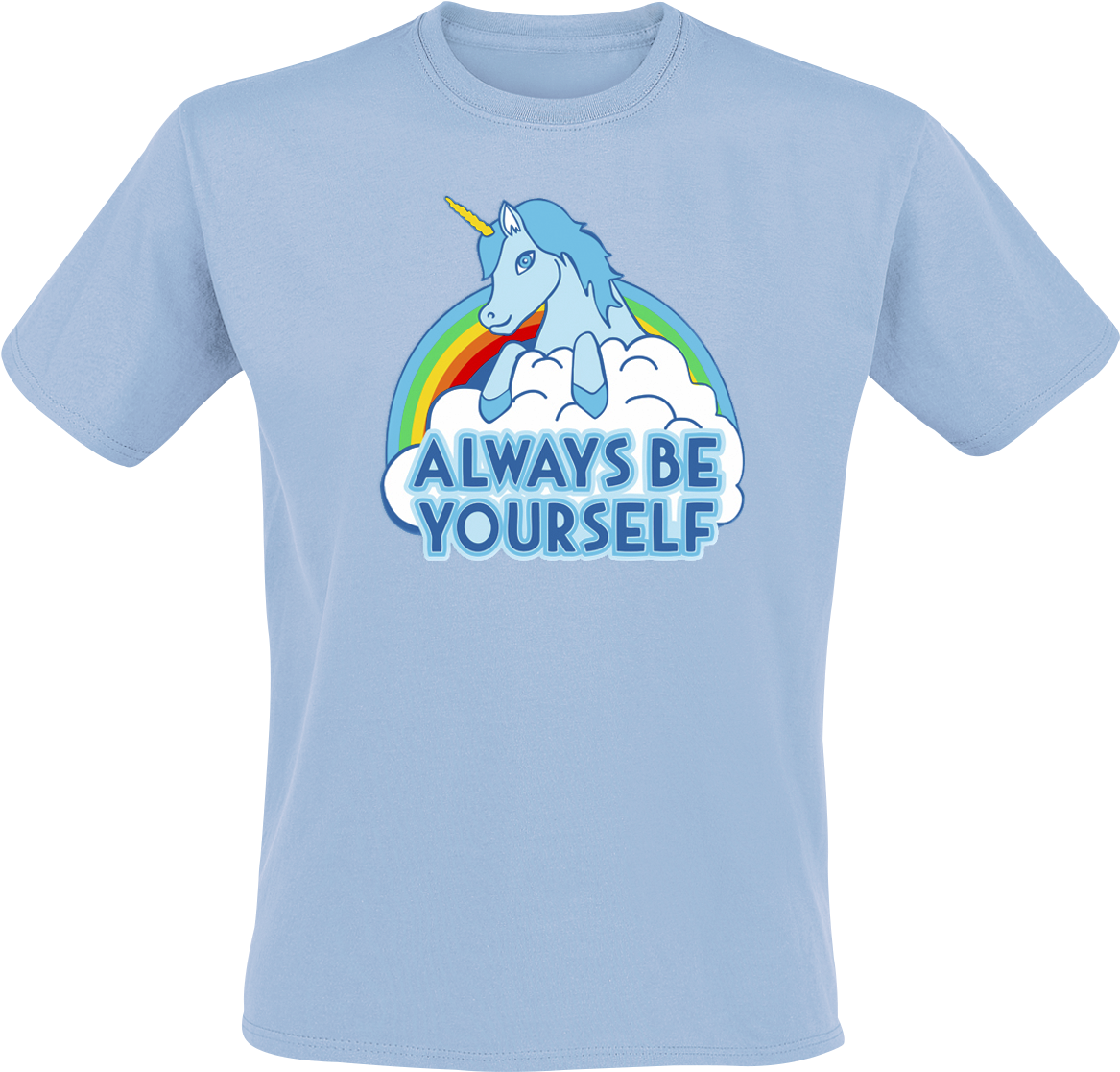 Null Always Be Yourself Unicorn Light Blue T-shirt - Koszulka Captain America - Art Shield - Mężczyźni - (1200x1154)