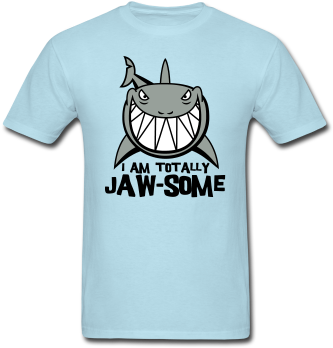 Sky Blue Totally Jawsome Shark T Shirts - Keep Calm And Don't Blink (378x378)