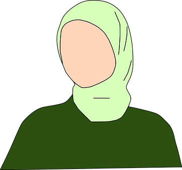 Hijab, Woman, Muslim, Muslim Wearing - Cartoon (363x340)