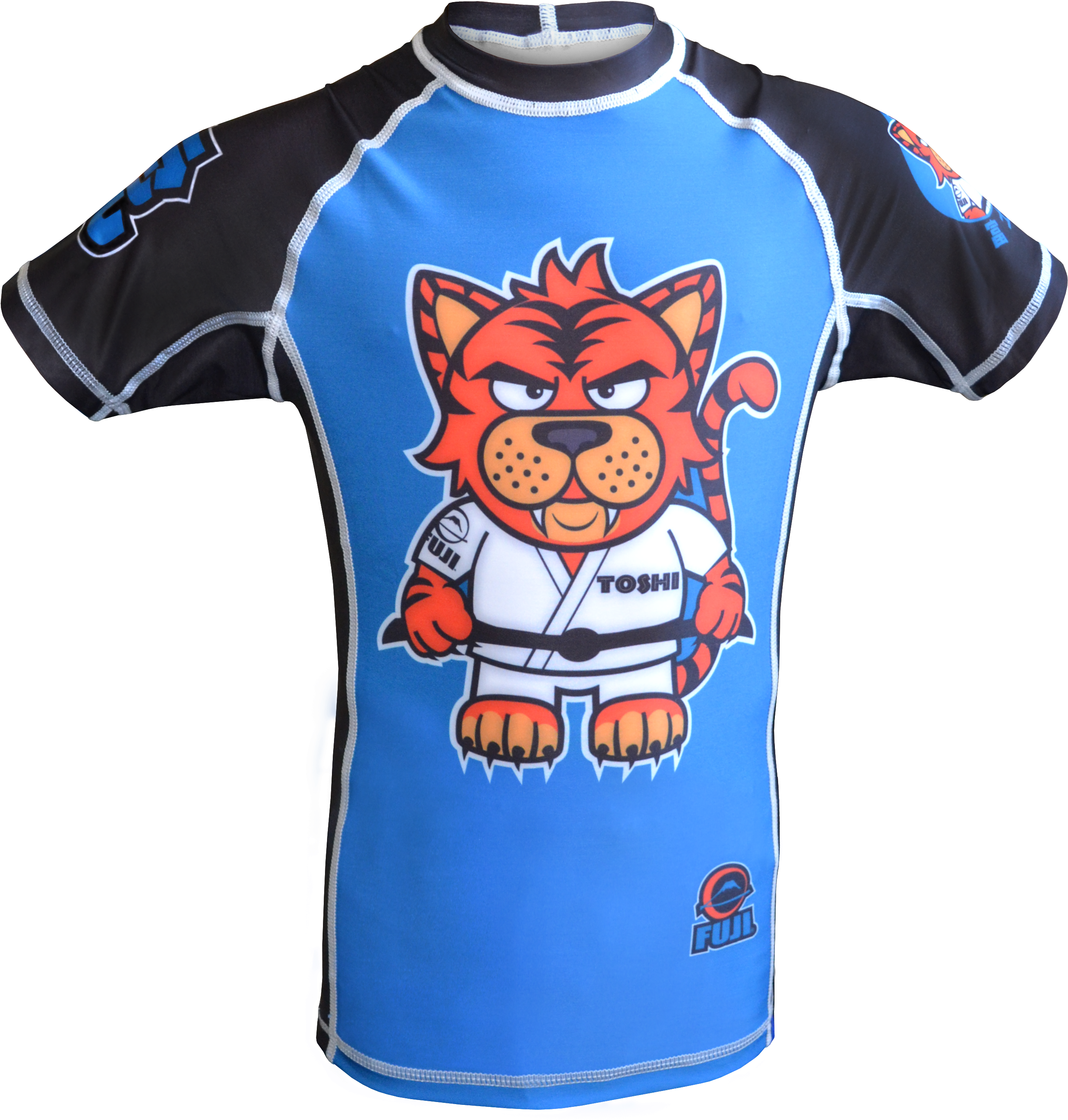 Fuji Sports Toshi The Tiger Rash Guard, Kids, Blue/black, - Fuji Sports Toshi The Tiger Rash Guard, Kids, Blue/black, (2820x3000)