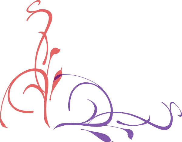 Clip Art - Purple Swirl - Vine Clip Art (600x469)