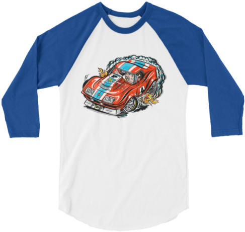 3/4 Sleeve Raglan Shirt 68 Corvette L88 Cartoon - Rainbow Heart 3/4 Sleeve (500x500)
