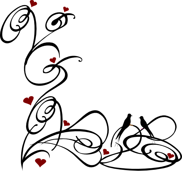 Decorative Swirl Clip Art At Clker Com Vector Clip - Black And White Corner Swirls (600x566)