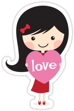 Cute Cartoon Girl Png Free Download - Love Girl Cartoon Png (375x360)