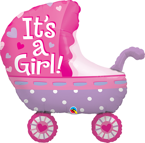 43289 - - - It's A Girl Baby Stroller - Its A Girl (600x591)