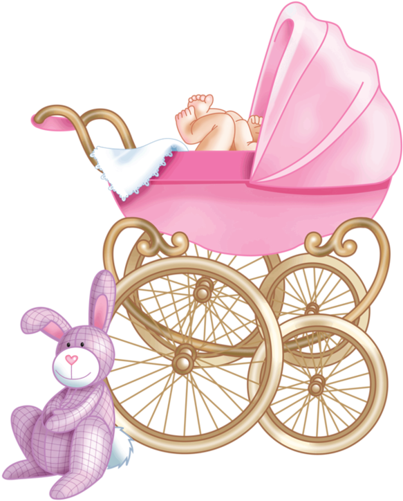 Linda Chica Bebé De Historieta - Клипарт Для Детского Альбома (600x742)