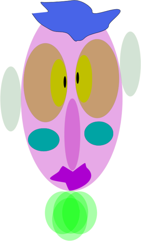Face With Eyes Ears Little Hair Neck Tie - Face (600x1024)