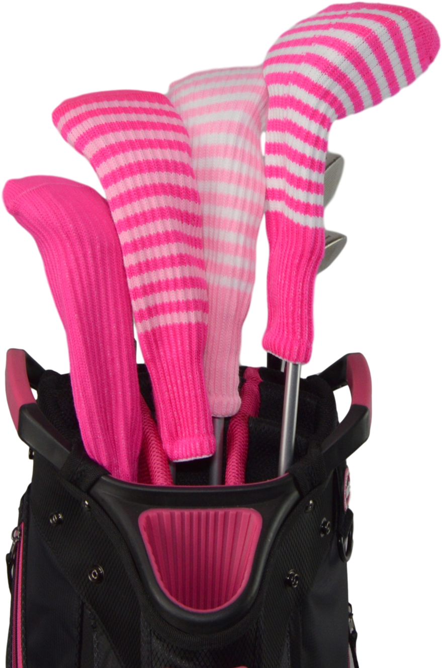 Ruby Pink And Light Blue Club Sock Golf Headcover - Ruby Pink And Light Blue Club Sock Golf Headcover (1050x1690)