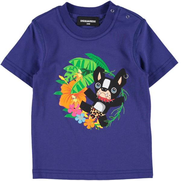 Picture Of Punk Dog Tropical Print T-shirt Blue - Picture Of Punk Dog Tropical Print T-shirt Blue (600x600)