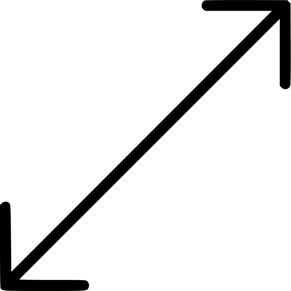 Diagonal Arrow Scale Transform Move Corner Comments - Arrow Black And White (981x980)