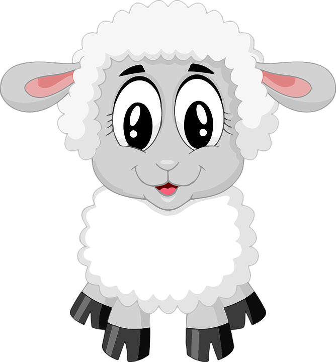 Cordero, Ovejas, Lindo, Granja, Animales, Bebé - Cartoon Lamb (668x720)