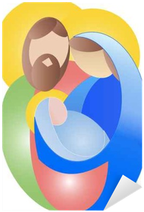Simple Colorful Holy Family Mary Joseph And Jesus Christmas - Jesus (400x400)