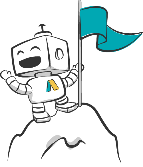 Appy The Robot Raising The Flag On The Recognition - Robot (501x583)