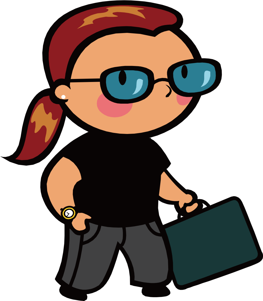 Cool Girl With Glasses 1181*1181 Transprent Png Free - Person With A Suitcase Animated (1181x1181)