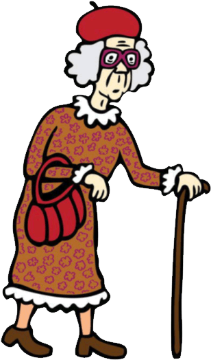 Desenho De Velhinha Com Bengala (350x544)