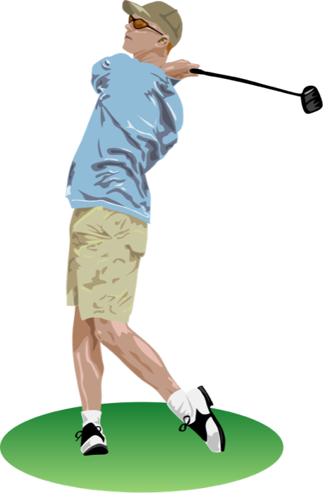 Golf Swing Graphic - Golfer Clip Art (458x700)