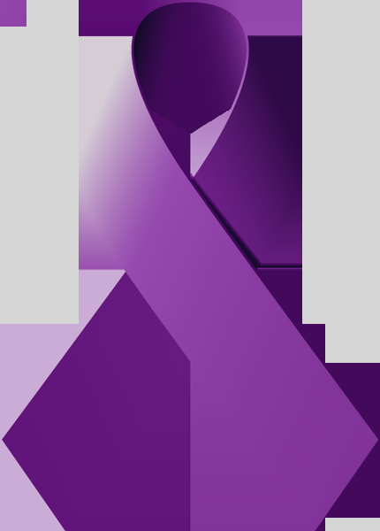 Purple Awareness Ribbon/ Pulmonary Hypertension Cf - Clip Art (430x600)