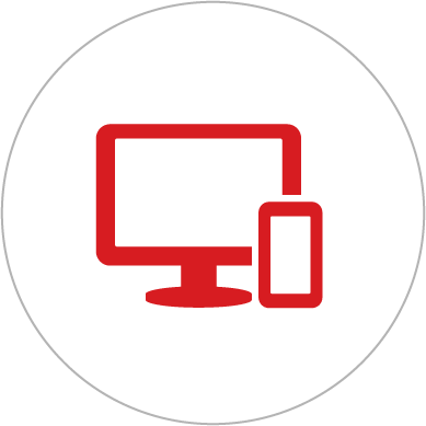 Icon Of A Computer Monitor And A Cellphone - Icon (389x389)