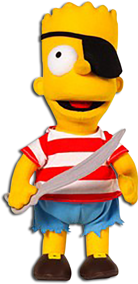 The Simpsons Clipart Halloween - Bart Simpson Pirate 13.5 Plush (768x1000)