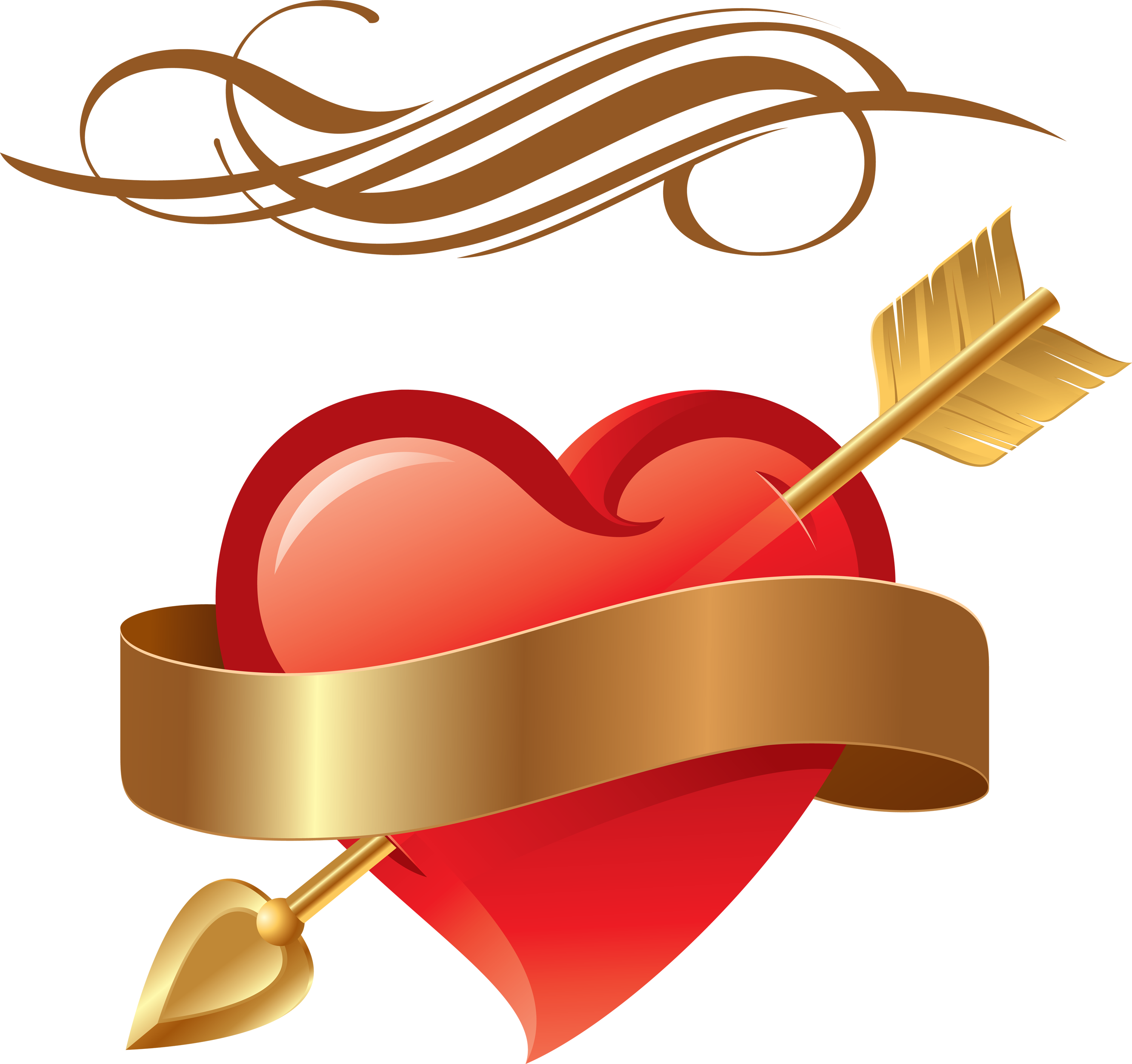 Love Png - Hearts With Arrows (3000x2820)