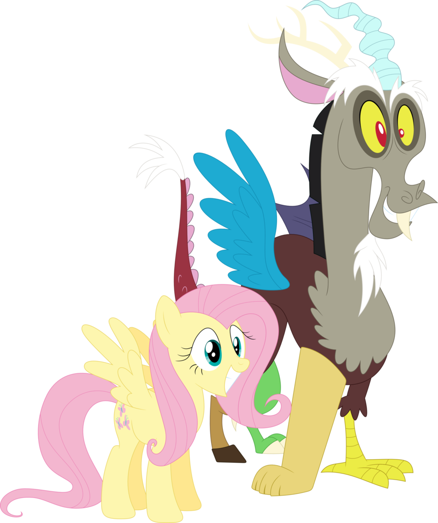 Porygon2z, Discord, Duo, Fluttershy, Inkscape, Looking - Fluttercord Vector (859x1024)