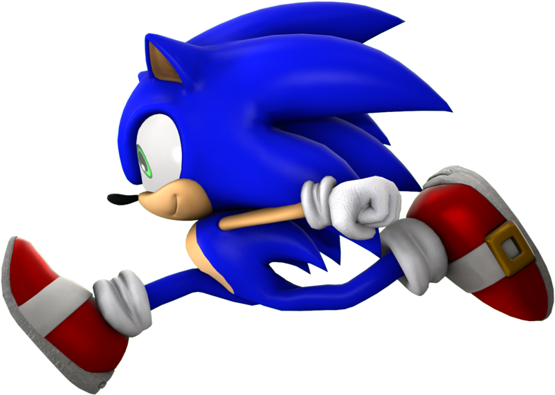 Sonic Running Pose Render By Nikfan01 - Sonic The Hedgehog Running (1024x576)