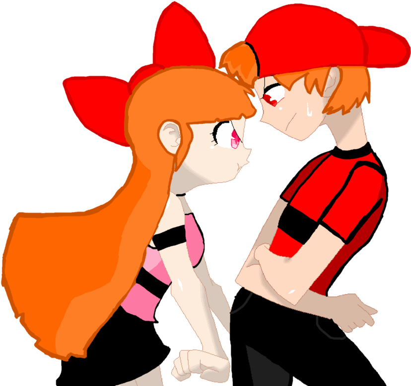 Blossom And Brick Glare By Mehlikescookiesxd - Brick X Blossom Kiss (900x850)